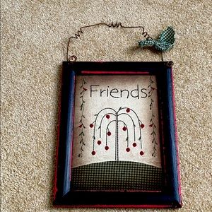 Cute wooden framed fabric picture